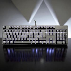 Handmade French Canadian Mechanical Keyboard: Cherry MX Clear, White LED
