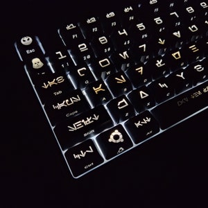 Custom Starwars Aurebesh Theme Backlit Keycap Set | Artisan Keycap Set | Gaming Keyboard Keycap Set | Gift For Him
