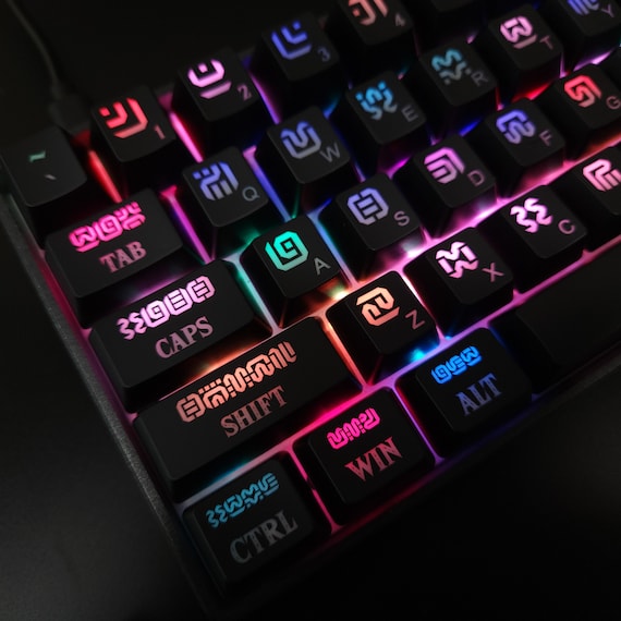 Sheikah Font Backlit Keycap Set | Mechanical Keyboard Keycap Set