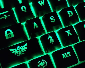 Juego de teclas retroiluminadas con temática de juegos de rol de fantasía / Juego de teclas para teclado mecánico / Juego de teclas de anime / Juego de teclas para teclado gaming / Regalo para él