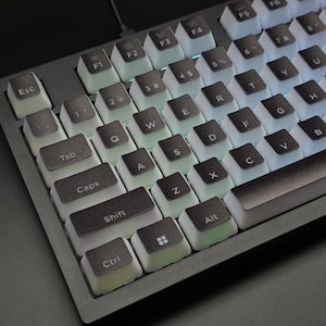 Pudding South-Facing Legends Backlit Keycap Set | Arial Font Shine-Through Keycaps for South Side LED | Keychron Q V K Max Pro Series