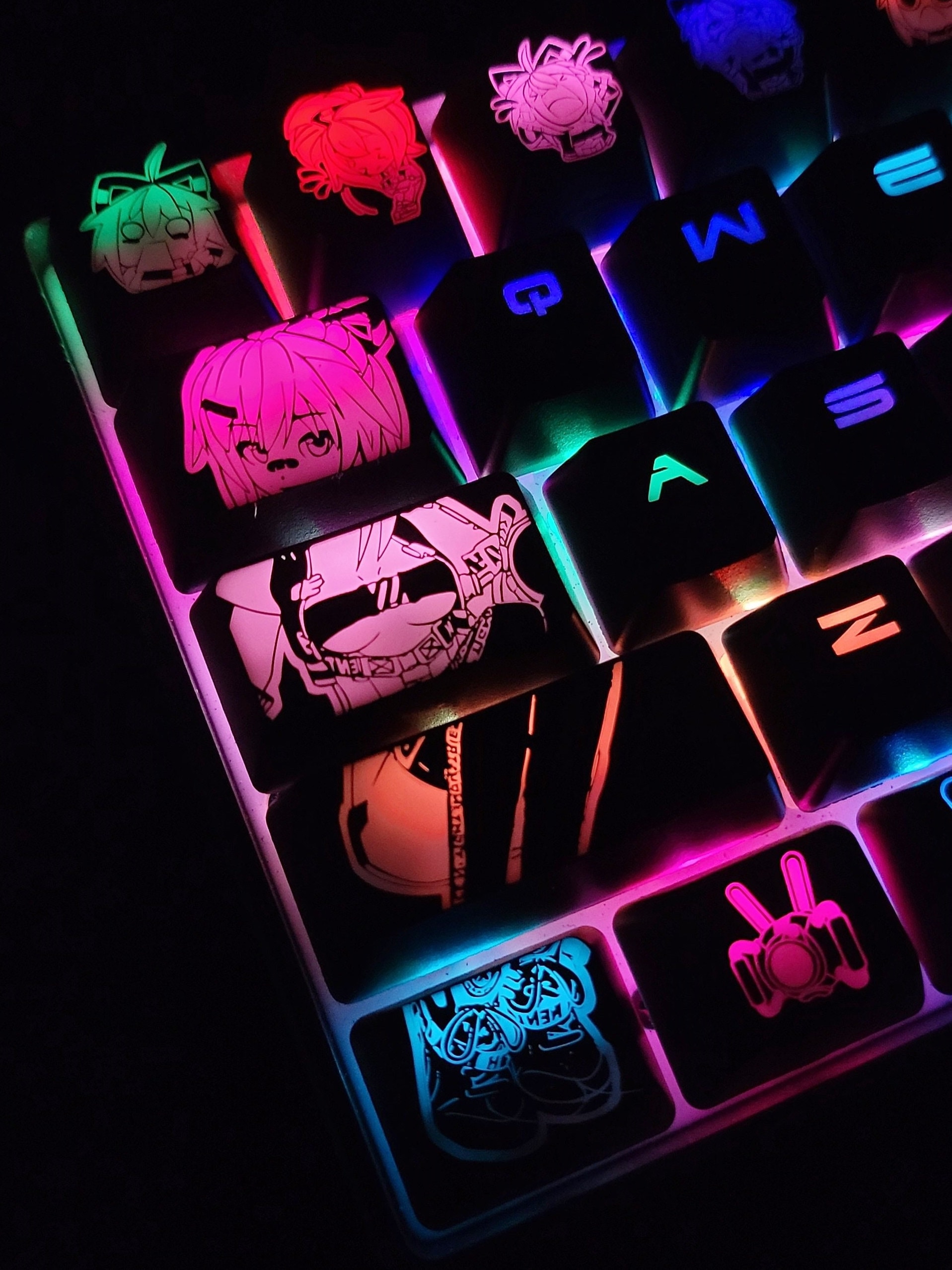 108 Keys/set PBT Dye Subbed Keycaps Cartoon Anime Gaming Key Caps Cher –  K-Minded