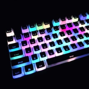 Arial Font South-Facing Legends Pudding Backlit Keycap Set | Backlit Keycaps for South Side LED | Keychron Q V K Max Pro Series