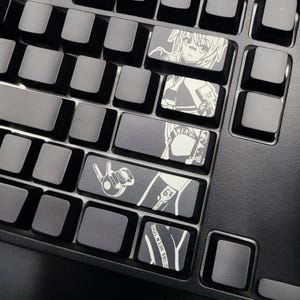 Projekt Melody Anime Black Color Keycap (Non Backlit) Mod Pack | Anime Keycap | Gaming Keyboard Keycap | Gift For Him | Gift For Her