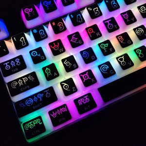 Custom Unown Alphabet Pudding Keycap Set | Artisan Keycap Set | Mechanical Keyboard Keycap Set | Anime Keycap Set |
