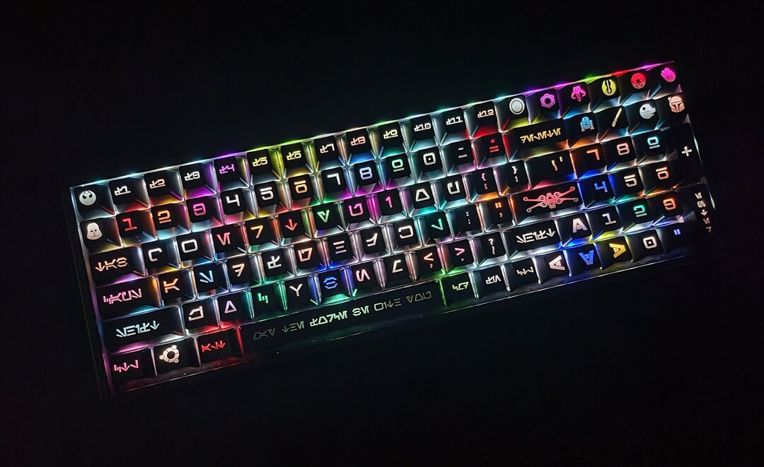 Custom Aurebesh Theme Backlit Keycap Set for 96 Keyboard/keychron K4