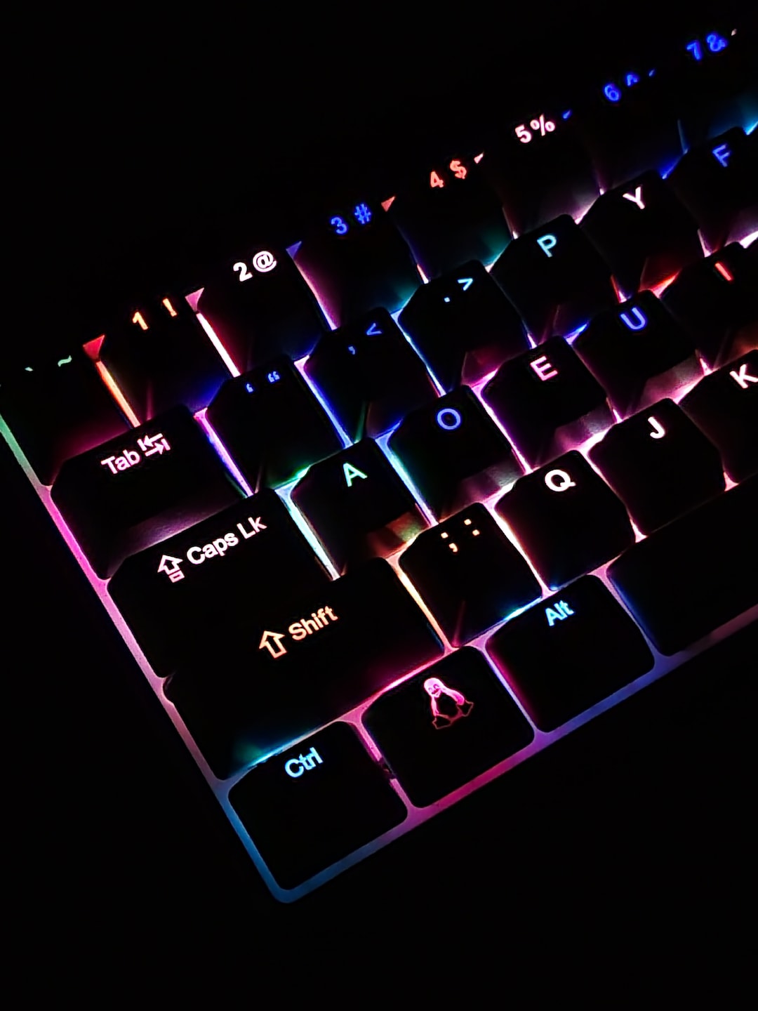 Dvorak Layout Backlit Keycap Set 61 Keys With 6.25 Layout Artisan