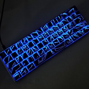 Custom Pattern Backlit Keycap Set (top and Front Side Print) 61 Keys ...