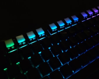 Inverted Pudding Mac Media Function Keycap Set | F1–F12 + Icon Keys | Backlit OEM Profile for Keychron / MX Mechanical Keyboard | 19 keycaps