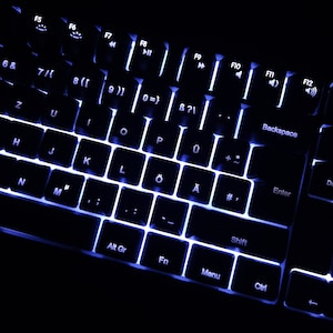 German South-Facing Legends Backlit Keycap Set | Keychron keycap set | South Side Facing Backlit Keycap Set / 105 key ISO layout