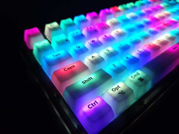 Frosted White Translucent Keycap Set for Mechanical Keyboard