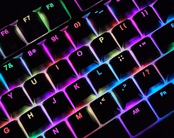 MaxKeycap - Double Shot PBT Backlit Keycap Set - 104 Key 6.25 Bottom Row