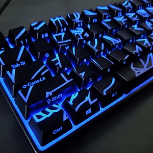 Custom Pattern Backlit Keycap Set (Top and Front Side Print) 61 keys with 6.25 layout | Artisan Keycap Set | Gift For Him