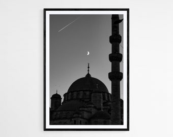 Die Hagia Sophia Fotografie Druck GRÖßE-OPTIONEN Nachtlandschaft Halbmond Moschee Silhouette Islamische Religiöse Wand Kunst Ramadan Geschenk