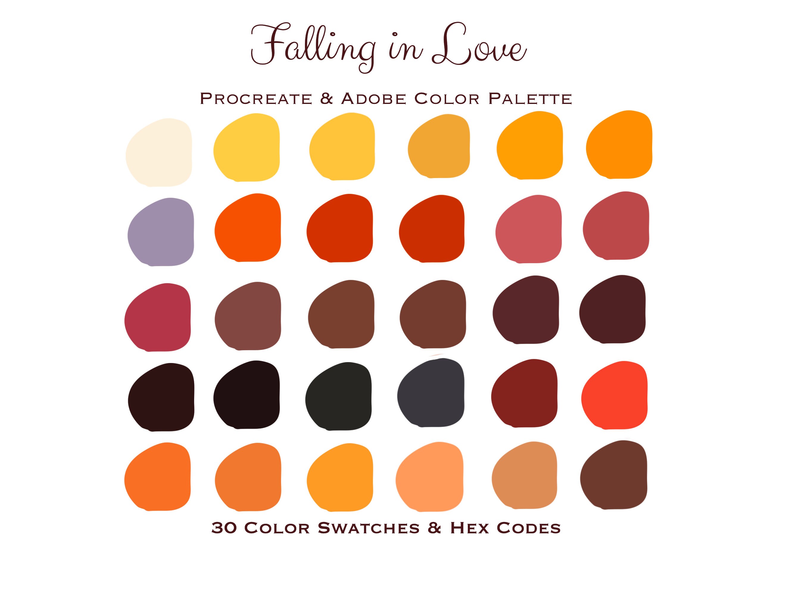 Bight Autumn / Fall Color Palette & Hex Codes Procreate Digital Art - Etsy