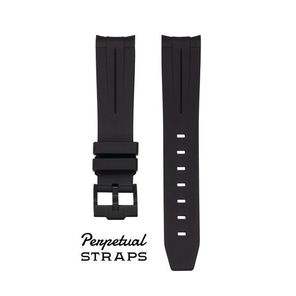 TRIPLE BLACK - Bracelet de montre en caoutchouc pour Omega X Swatch Speedmaster MoonSwatch de Perpetual Straps