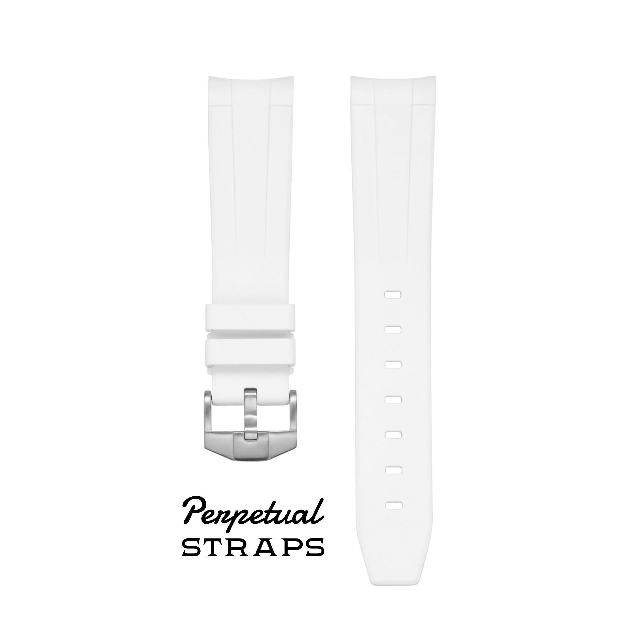 BRILLIANT WHITE Premium FKM Rubber Strap for Omega Speedmaster