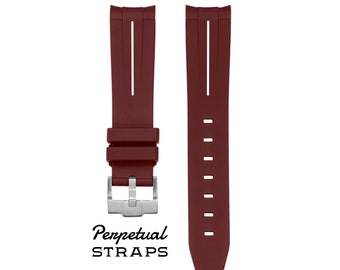 BURGUNDY ACCENT - Rubber Watch Strap for Omega X Swatch Speedmaster MoonSwatch