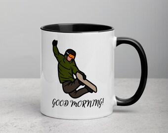 Coffee Mug Gloss White, Feel the rush of anticipation while you sip on your morning coffee before a Morning powder day