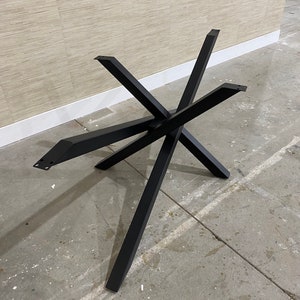 Black Cross Spider Dining Table Base Legs image 10