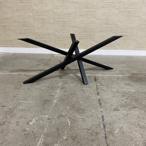 Black Cross Spider Dining Table Base Legs image 2