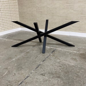 Black Cross Spider Dining Table Base Legs image 4