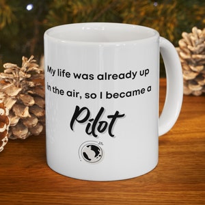 Taza de piloto divertido, Regalo de capitán aéreo, Taza de viaje divertida, Taza de café divertida, Cumpleaños del piloto