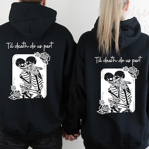 Matching Sweatshirt For Couples Gift For Newly Weds Skeleton Gothic Engagement Hoodies