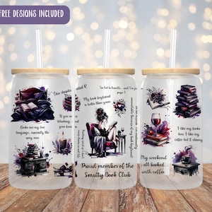 Smutty Book Club Glass Can Wrap: Spicy Book Lover Design (16oz Libbey)