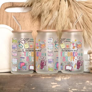 Teacher Appreciation 16oz Glass Can Wrap PNG: Back to School Sublimation Design (Digital Download)
