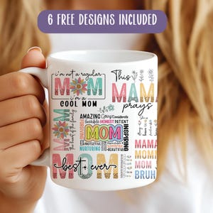 Mother&#39;s Day Mug Wrap: Mama Sublimation Design (11oz) (PNG Digital Download)