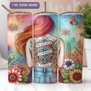 Floral Mom Tumbler Wrap: Mother&#39;s Day 20oz Skinny Tumbler Design (Digital Download)