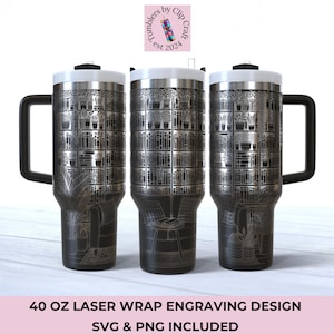 Buch Tumbler Wrap SVG: Laser graviertes 40 Unzen Design (Digitaler Download)