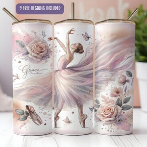 Watercolor Ballerina Tumbler Wrap: 20oz Skinny Tumbler Design (Digital Download)