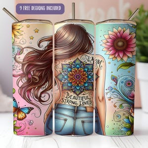 Floral Mom Tumbler Wrap: Mother&#39;s Day 20oz Skinny Tumbler Design (Digital Download)