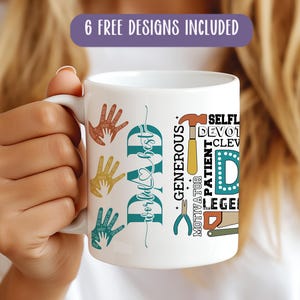 Fathers Day Mug Wrap PNG, 11oz Mug Sublimation Design, Best Dad Ever Mug Wrap, Dad Mug PNG, Daddy, Dada, Gift for dad, Fathers day Gift