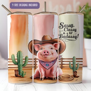 Show Pig Tumbler Wrap | Sublimation Design | Livestock Tumbler Png | 20oz Skinny Tumbler | Livestock Exhibitor Gift | Digital Download