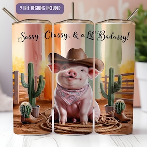 Show Pig Tumbler Wrap | Sublimation Design | Livestock Tumbler Png | 20oz Skinny Tumbler | Livestock Exhibitor Gift | Digital Download