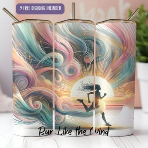 Run Like the Wind Tumbler Wrap: Marathon Runner Gift (Digital Download)