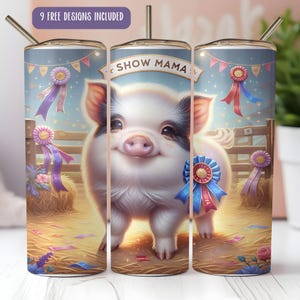 Show Pig Tumbler Wrap | Sublimation Design | Livestock Tumbler Png | 20oz Skinny Tumbler | Livestock Exhibitor Gift | Digital Download