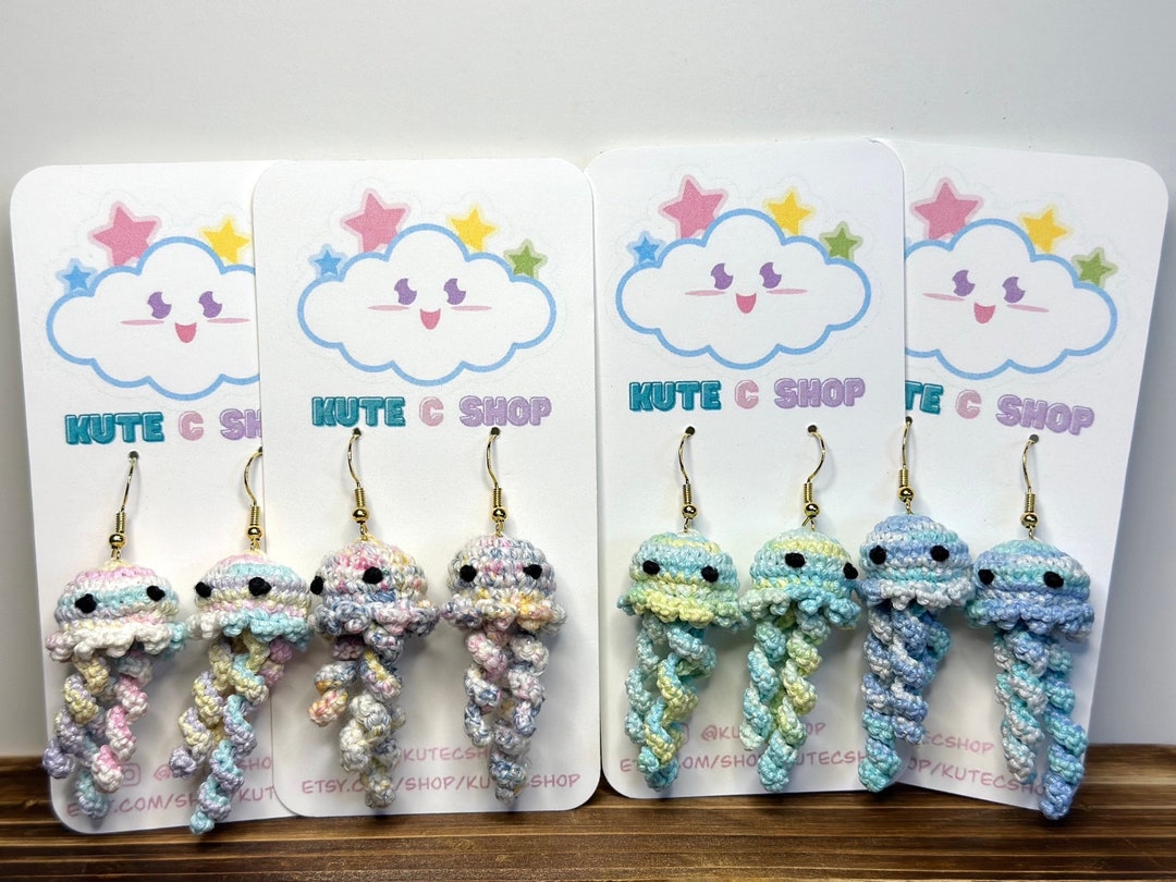 Crochet Cute Jellyfish Rattle and Dummy Clip Gift Set 2pc main image 0