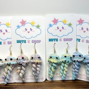 Jellyfish crochet | earring accessories | cute earrings|  handmade accessories | crochet earring | gift for her | dangle earrings | earring