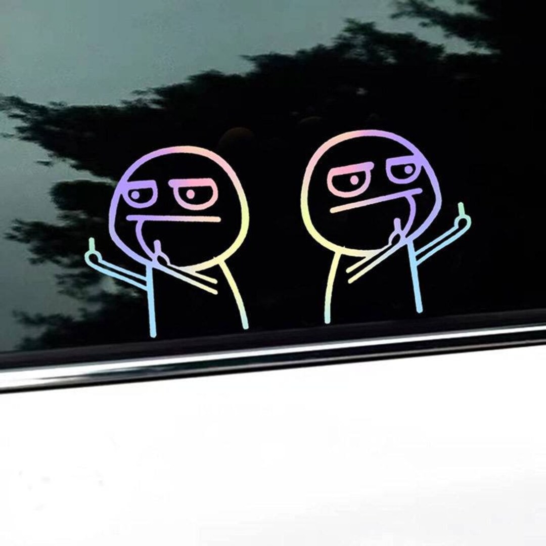 Funny Middle Finger Meme F*ck You Decal – Glossy Vinyl Sticker For Car Bumper Or Laptop