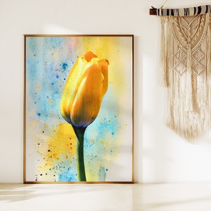 Tulip Print, Watercolour Flowers, Bedroom Wall Decor, Tulip Painting, Botanical Wall Art, Vibrant Flower Art