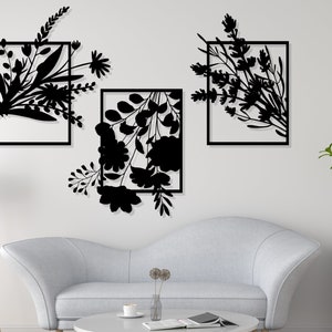 Flowers Metal Wall Art svg , dxf, eps, png and pdf | Laser Cut, Plasma Cut File, wall art dxf, flower svg, Glowforge, Floral wall art svg