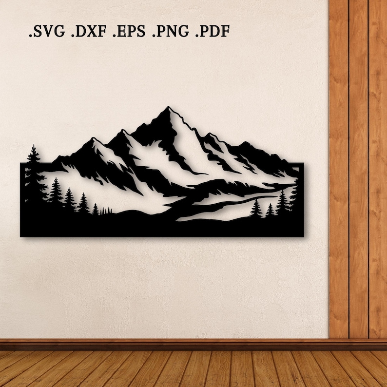 Mountains Wall Panel SVG DXF | Laser & Plasma Cut Design for CNC ...