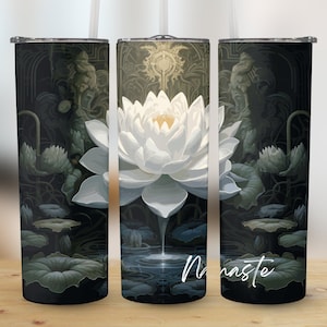White Lily Tumbler Wrap Design for Sublimation, Straight and Tapered, Seamless, Commercial Use, Instant Download