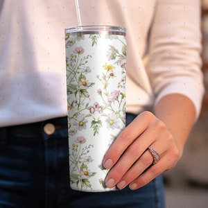 Pink Girly 20oz Tumbler Wrap Design | Sublimation Tumbler | 20oz Skinny Tumbler