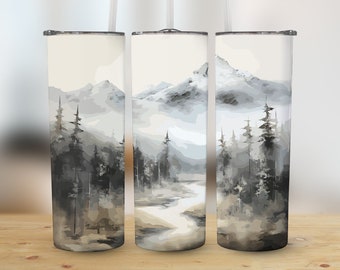 In The Forest Tumbler Wrap Design for Sublimation, Straight and Tapered, Seamless, Commercial Use, Instant Download