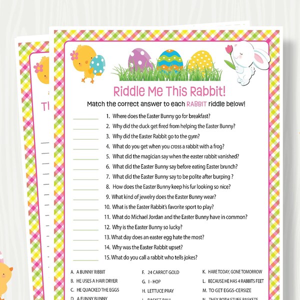 EASTER RIDDLE ME This Activity, Easter Riddle Game for Kids or Adults, Printable Easter Party Game for Classroom, Family,  or Seniors